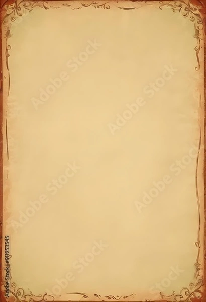Obraz Vintage Parchment Paper with Decorative Border