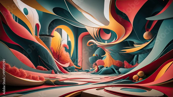 Fototapeta an-abstract-and-surreal-digital-painting-featuring