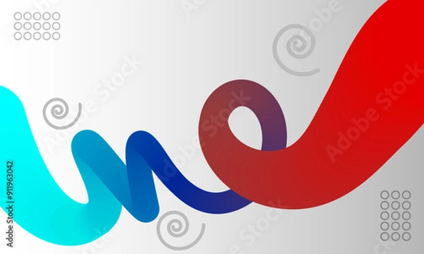 Fototapeta Gradient abstract wavy and liquid colorful 3d shape background.creative modern design, Digital technology, innovation, business concept