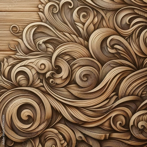 Obraz wooden background, texture with engraving
