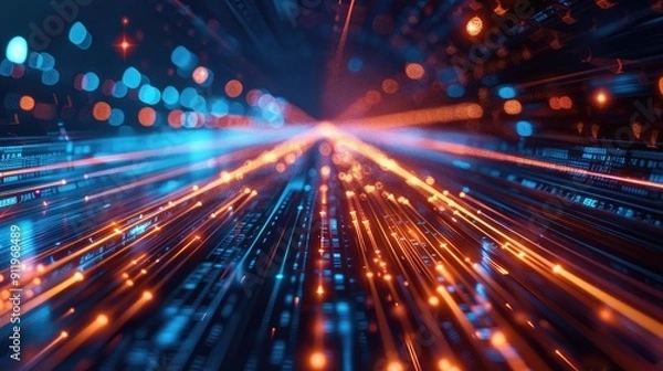 Obraz Future technology line background and light effect