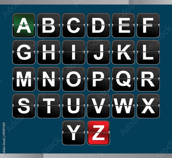 Fototapeta Vector modern numeric scoreboard set
