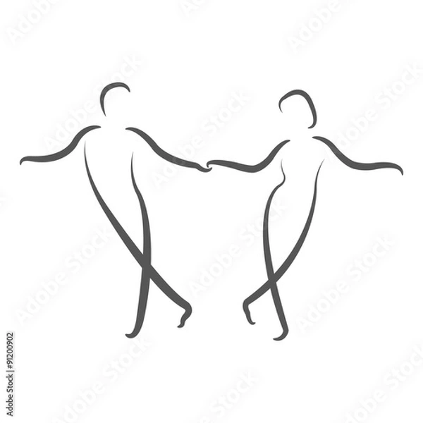 Fototapeta Dancing couple logo.