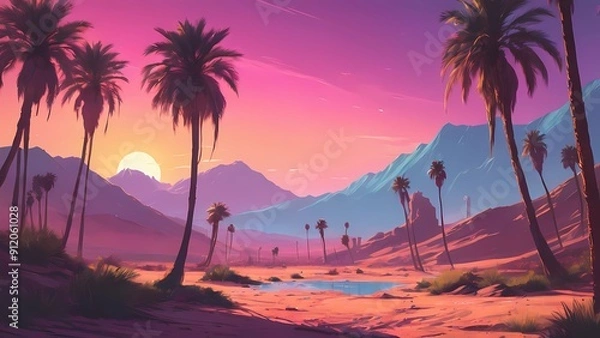 Fototapeta sunset in the beach