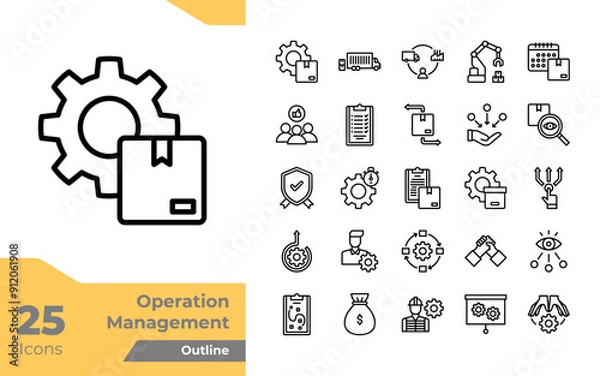 Fototapeta Operation Management Outline Icons