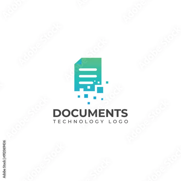 Fototapeta Creative Documents technology logo design 