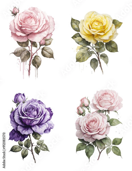 Obraz Watercolor bouquet of roses