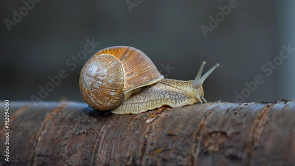 Obraz Grape snail on a tree.