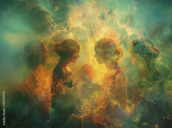 Obraz Women Connecting with Past Generations on a Spiritual Plane, Embracing Ancestral Wisdom and Inner Growth