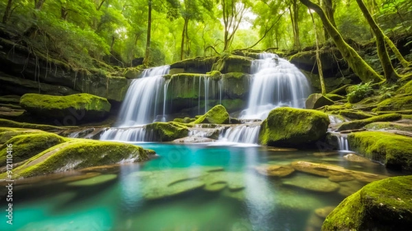 Fototapeta Tulips are blooming beautifully in the garden.