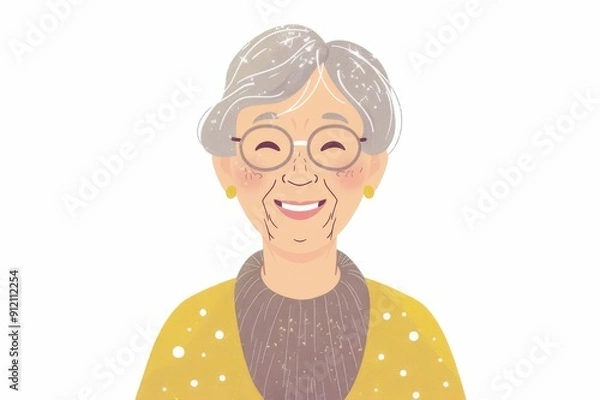 Fototapeta 笑顔の日本人のおばあちゃん（おばあさん・祖母・終活・シニア・老後・老後資金）