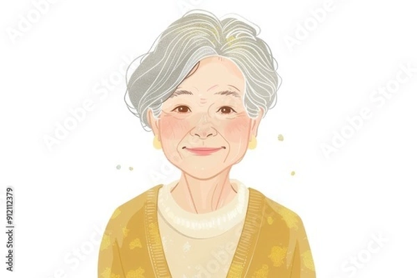 Fototapeta 笑顔の日本人のおばあちゃん（おばあさん・祖母・終活・シニア・老後・老後資金）