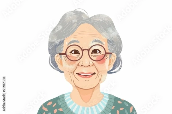 Fototapeta 笑顔の日本人のおばあちゃん（おばあさん・祖母・終活・シニア・老後・老後資金）