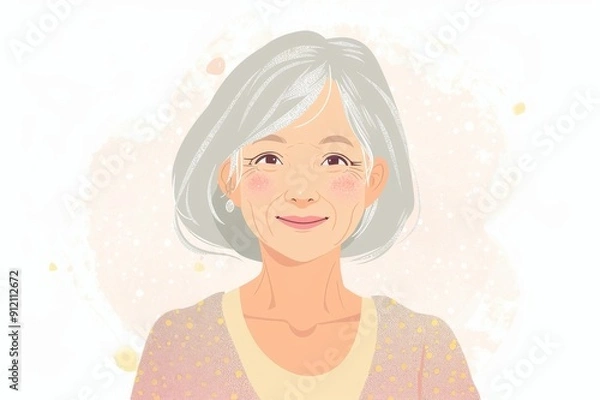 Fototapeta 笑顔の日本人のおばあちゃん（おばあさん・祖母・終活・シニア・老後・老後資金）