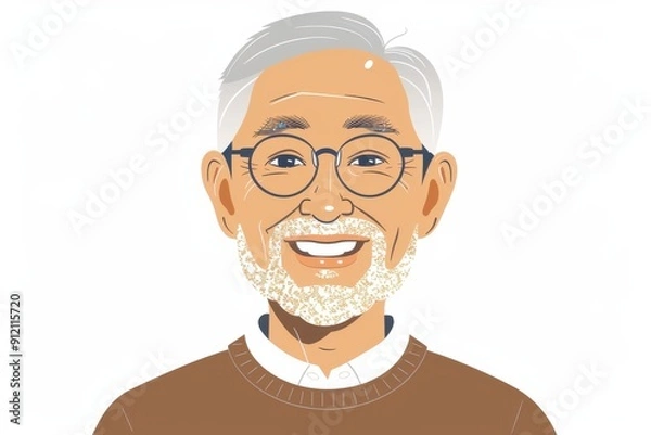 Obraz 笑顔の日本人のおじいちゃん（おじいさん・祖父・リタイア・終活・シニア・老後・老後資金）