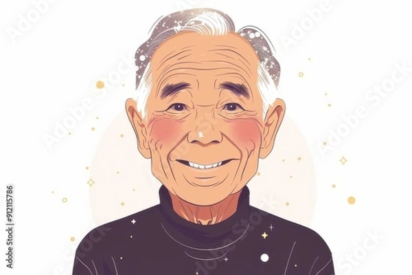 Fototapeta 笑顔の日本人のおじいちゃん（おじいさん・祖父・リタイア・終活・シニア・老後・老後資金）