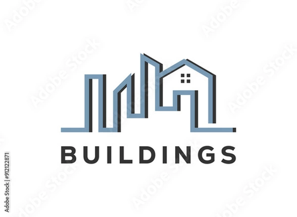 Fototapeta Building logo design simple with diagram chart data symbol