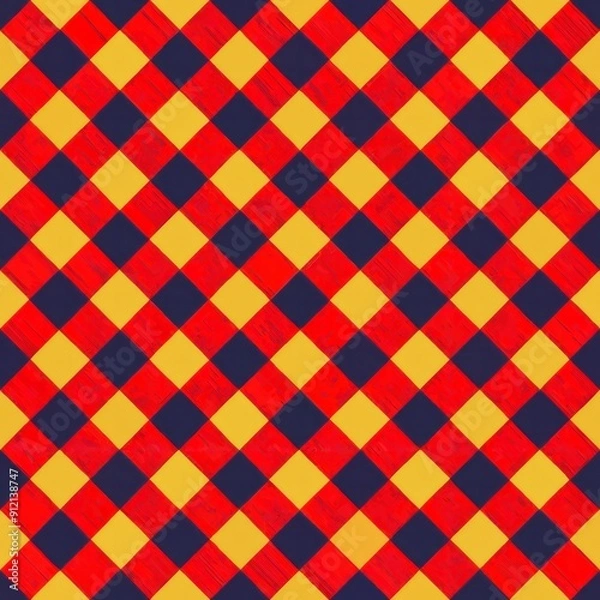 Fototapeta seamless pattern of diagonal checkerboard stripes