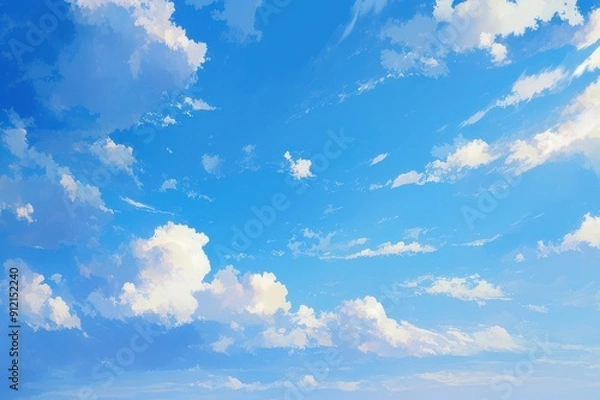 Fototapeta 日本の青空と白い雲（雲・空・自然・風景・大空風・空気）