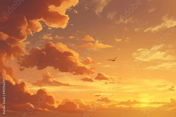 Fototapeta 日本の夕焼けの風景（夕日・朝日・サンセット・夕暮れ・黄昏）