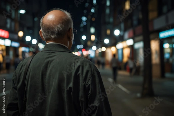 Fototapeta 老人の深夜徘徊