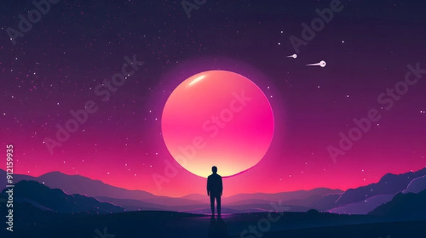 Fototapeta Vector style poster design for space
