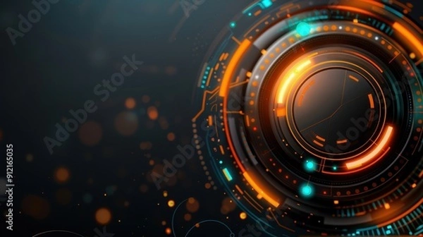 Fototapeta Futuristic Tech Interface Design Abstract Background