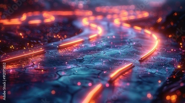 Fototapeta Abstract Neon Path