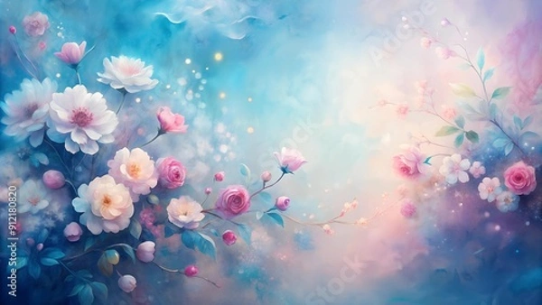 Fototapeta Ethereal Bloom: A Symphony of Pastel Hues  Generative AI