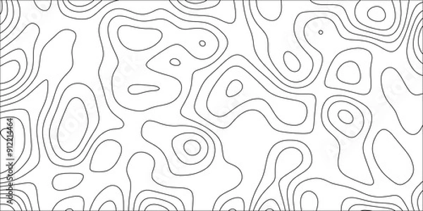 Fototapeta Topographic map background geographic line map with elevation assignments. Concept of a conditional geography scheme and the water path. White wave paper curved reliefs.