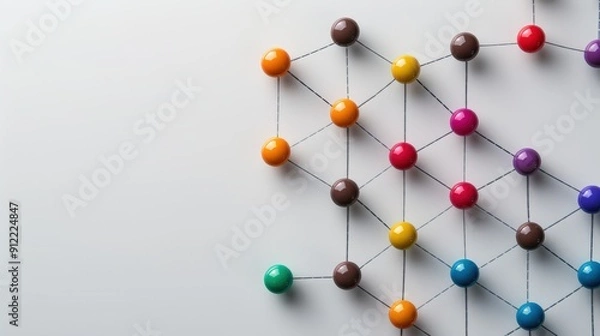 Obraz A scatter plot matrix with various colored dots representing data relationships on a white background