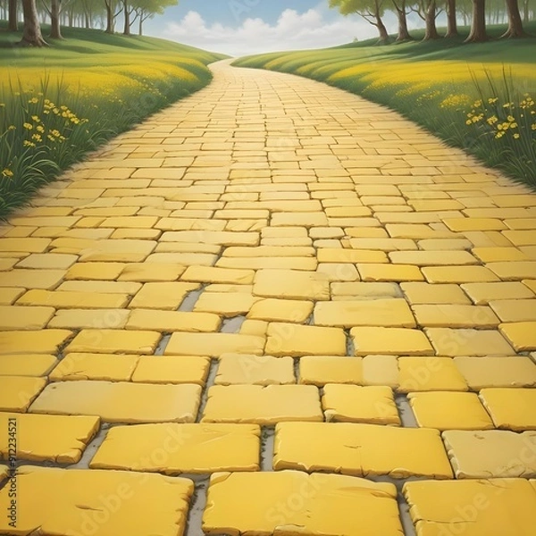 Obraz Yellow brick road, a wizard of oz themed background