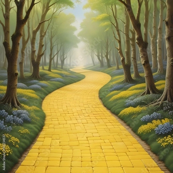 Obraz Yellow brick road, a wizard of oz themed background