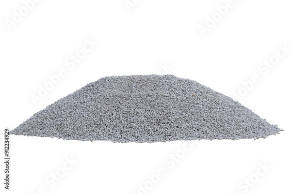 Fototapeta Pile of gravel or stone for construction isolated on white background included clipping path.