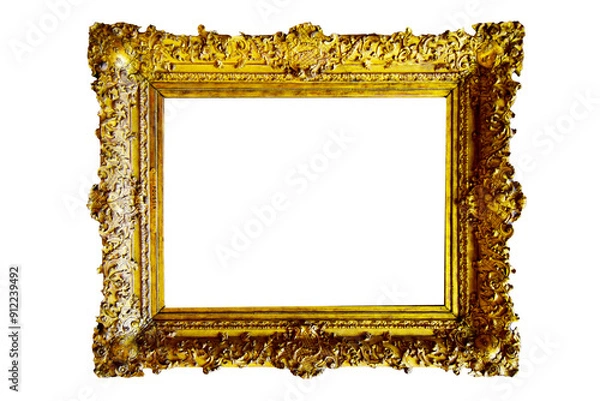 Obraz beautifully decorated, unique and antique gold picture frame