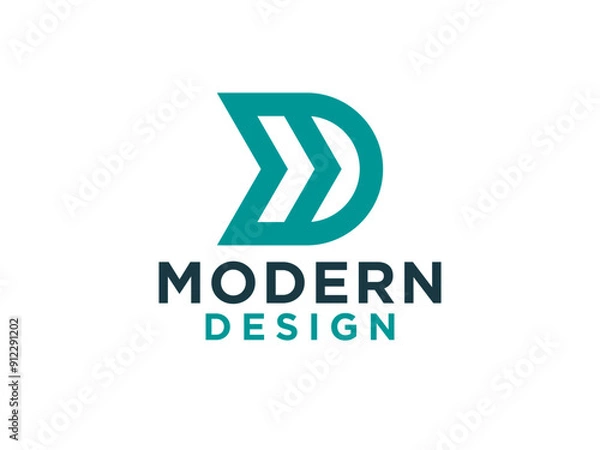 Fototapeta Abstract Initial Letter D Logo. Flat Vector Logo Design