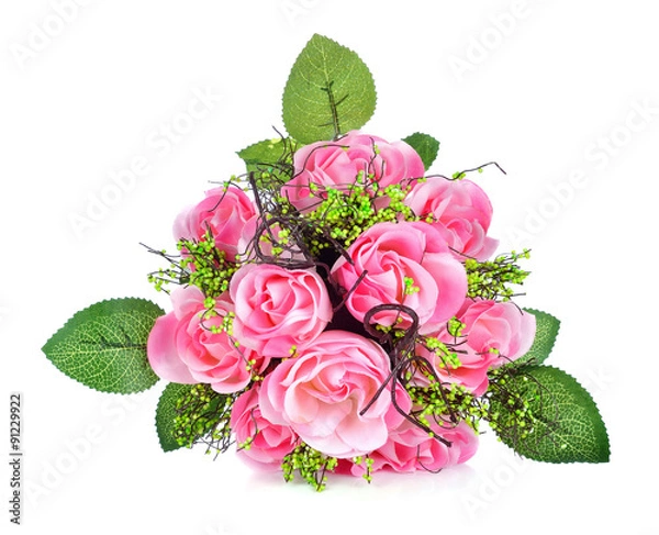 Obraz Colorful artificial flower on white background