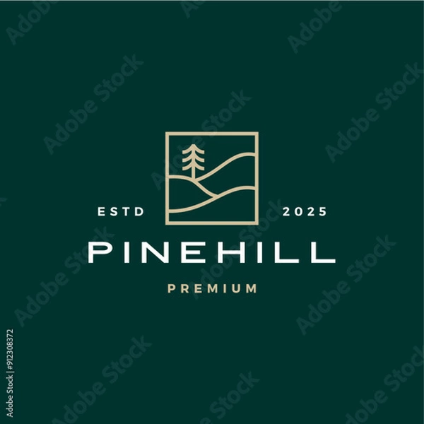 Obraz pine hill logo vector icon illustration
