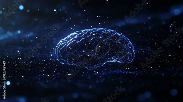 Fototapeta Biotechnology innovations visualized as quantum computing elements in a cybernetic brain