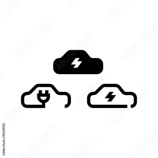 Obraz Simple electric car icon vector