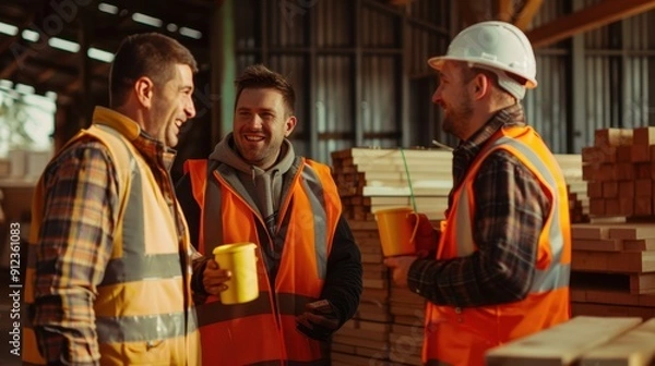 Obraz The construction workers' break