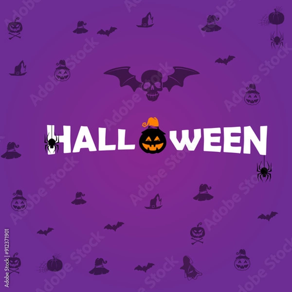 Obraz halloween background with pumpkin