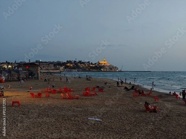 Obraz View of old Jaffa during sunset