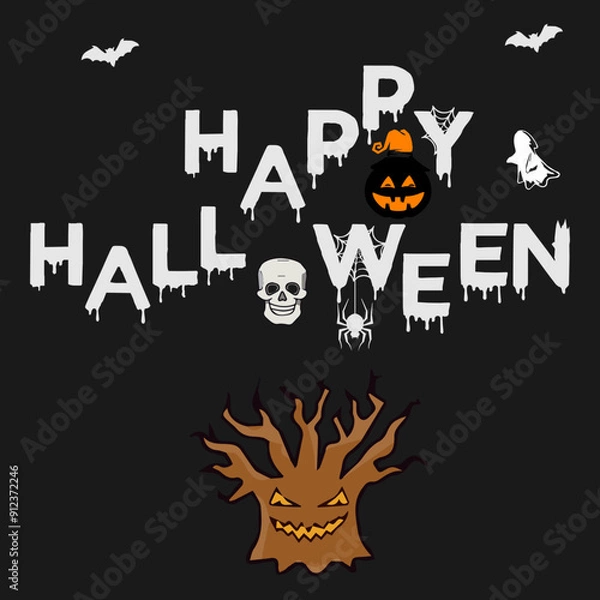 Obraz halloween pumpkin with bats