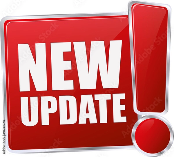 Obraz modern red new update sign