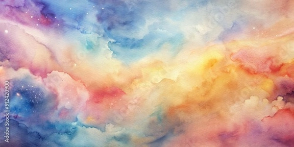 Fototapeta Vibrant watercolor background with soft, blended hues and gentle textures, evoking a sense of serenity and peace, perfect for spiritual or inspirational designs.