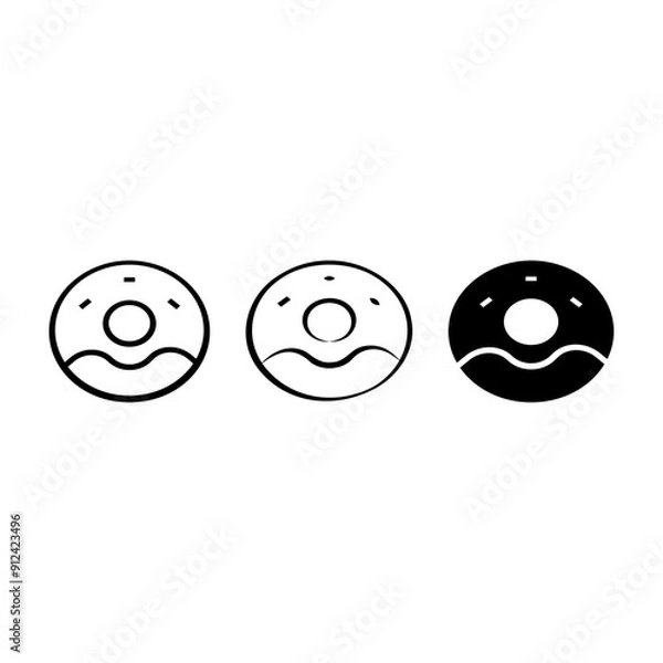 Fototapeta Simple clean doughnut icon vector
