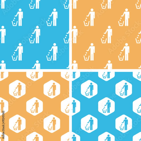 Fototapeta Keep clean pattern set, colored