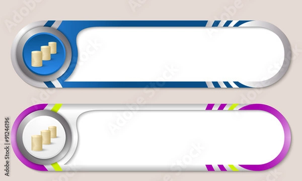 Obraz Vector buttons for your text and coin