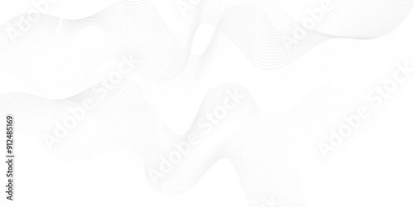Fototapeta Modern white flowing wave lines and glowing moving lines. Futuristic technology and sound wave lines background. Vector Abstract white digital blend wave lines and technology background. 